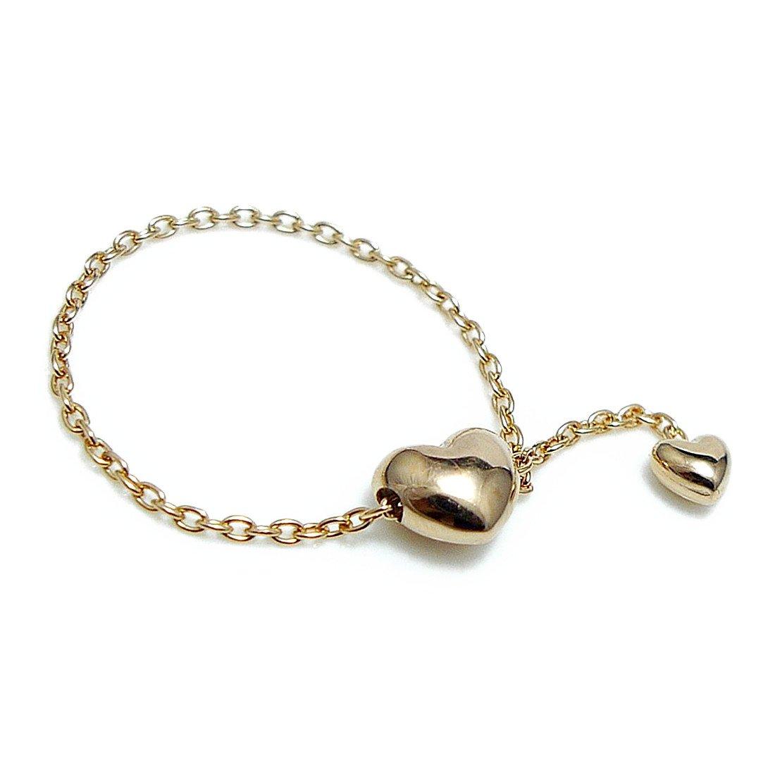 

Кольцо-цепочка TRIDEA размера One Size Fits K18 с пухлым сердечком, доступное в 3 очаровательных розовых цветах для мизинца [T JEWELRY] Все, Дизайн, Цвета, (К18 Золото)