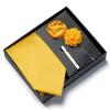 Men’s Luxury Solid Color Tie Gift Set - 4-Piece Formal Suit and Wedding Accessories