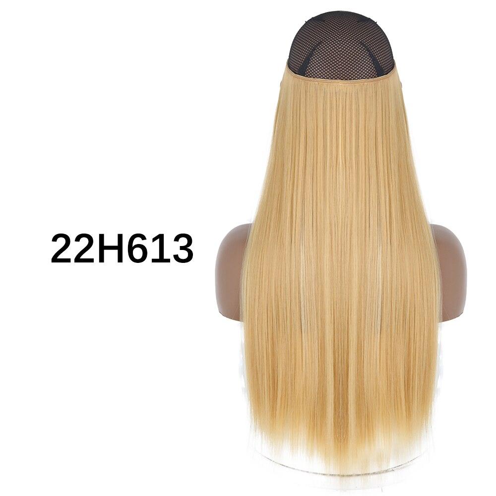 MERISIHAIR Clip-less Synthetic Hair Extensions Invisible Line Hairpiece 16 22 32 Inches Natural Black Brown Blonde for Women