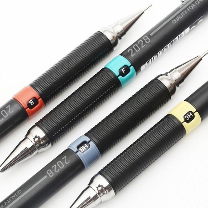 4 Pieces Automatic Pencils 0.3mm 0.5mm 0.7mm 0.9mm Sketching Pencils Metal Mechanical Pencils Drawing Pencils for School