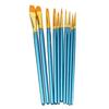 10x Round Pointed/Flat Tip Nylon Hair Acrylic Watercolor Artist Paint Brush