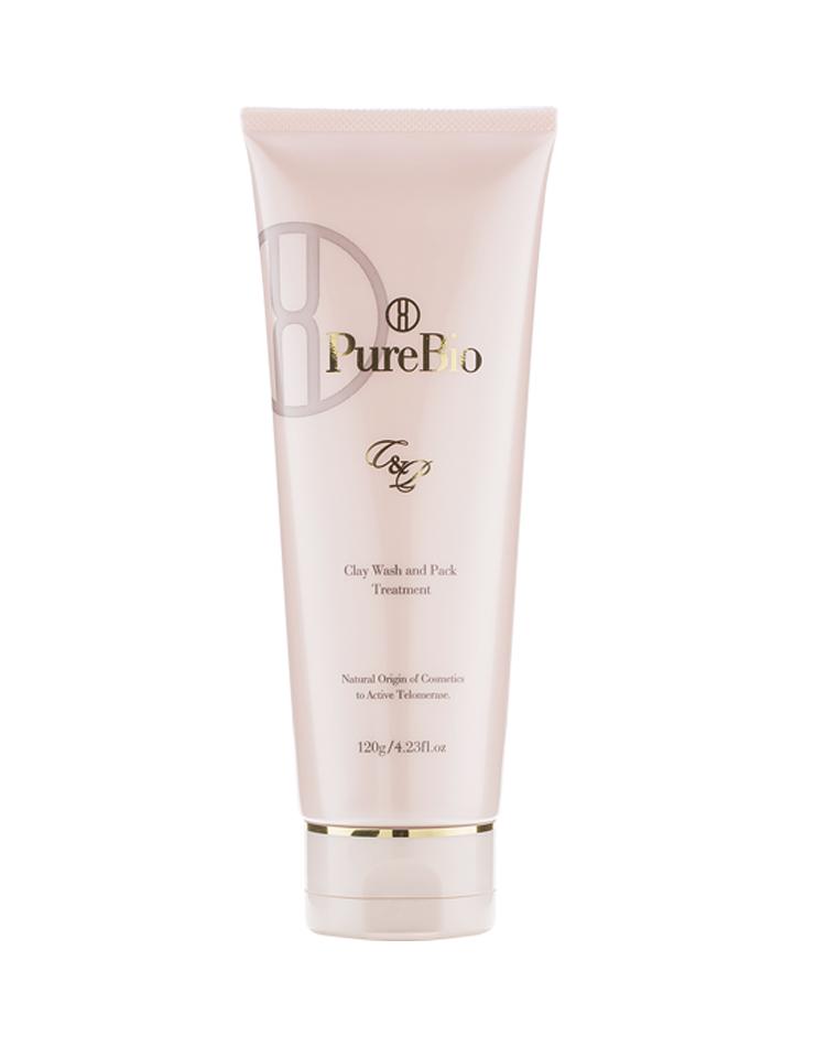 

PUREBIO Clay Wash and Pack treatment пенка для умывания 2в1, 120 гр