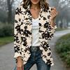 Women's Fashion Floral Print Long Sleeve Ruffle Open Front Cardigan for Casual Wear