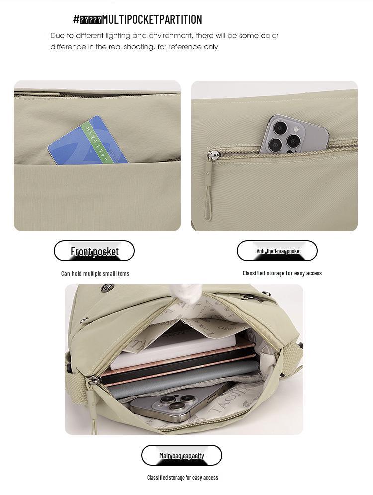 Women's Casual Nylon Crossbody Bag: Large Capacity, Lightweight, Versatile for Travel and Commuting.