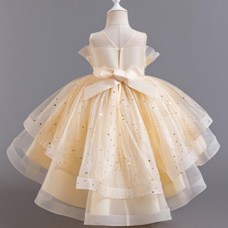 Children's Dress Princess Dress Wedding Bridesmaid Wedding Dress Fluffy Dress Lace Trail Gown Children's Wear