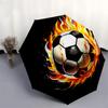 1pc Flaming Soccer Ball Design Umbrella with Plastic Handle,Suitable for All Seasons Home Travel Outdoor UmbrellaDD1501