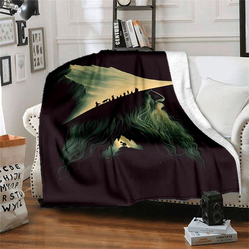 1pc Blanket The Lord of the Rings3 Print Design, Lightweight Blanket for Sofa, Bed- Soft &Warm, Gift for All Seasons like Christmas, Halloween