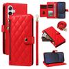 For Samsung Galaxy S24 FE Wallet Case with Straps,Rhombus Leather Stand Phone Cover
