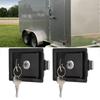 2 Pcs Replacement Lock Carbon Steel RV Handle Latch Black With Keys Toolbox Cabinet Lock Zinc Alloy Trailer Lock Panel Door