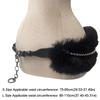 Y2K Faux Fur Belts Women Fashion Plush Waist Chain Retro Metal Bead Chain Belts  for Club Party