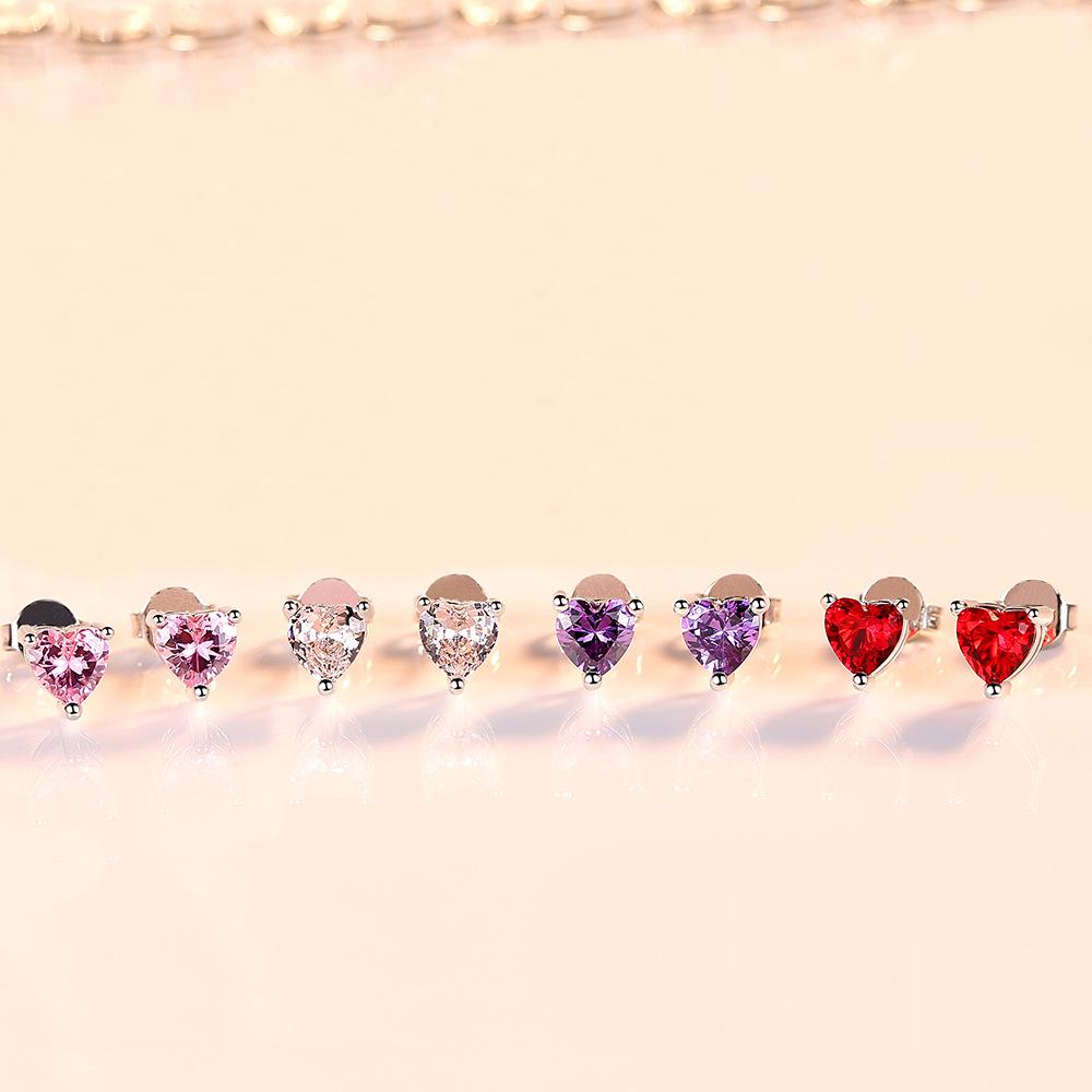 Korean Heart-Shaped Silver-Plated Earrings for Women - Elegant and Versatile.