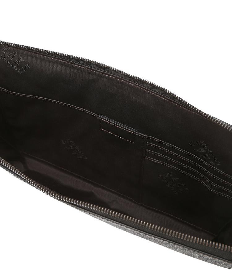 Daks Men'S Accessories Black Logo Pattern Leather Clutch Bag Dbba6F007Bk