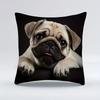 1pc Double Sides Printing Cute Pug Throw Pillow Covers-17.7x17.7in Decorative Pillowcase for Home Bedroom Living Room,Humorous Gift for Dog Lovers Pug
