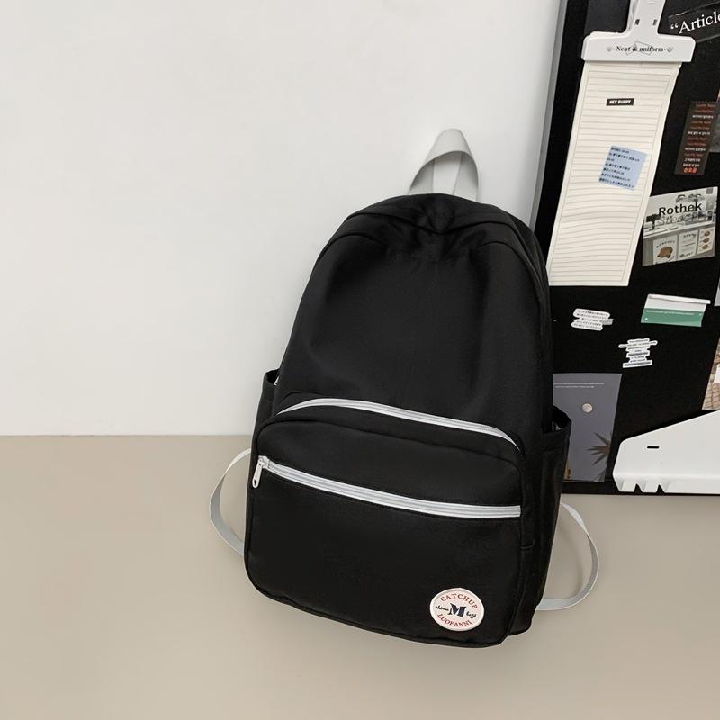 School bag backpack junior high school student large-capacity campus leisure school bag nylon outdoor simple sports travel backpack computer bag