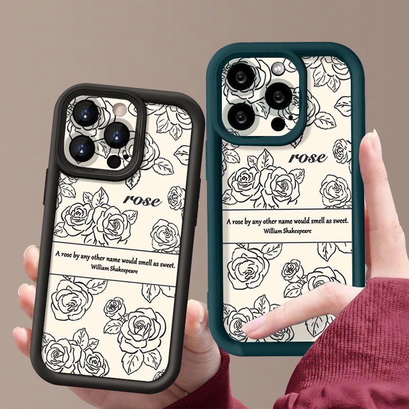 Rose Flowers Candy Color Phone Case For iPhone 16 Pro Max 16e 14 15 Pro Max Plus 13 12 11 Pro 7 8 XR X XS Shockproof Bumper TPU Silicone Cover