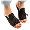 Women's Ladies Fashion Casual Flat Fringe Shoes Slippers Peep Toe Sandals
