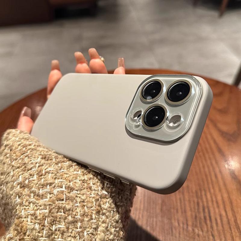 Natural titanium phone case for For Iphone 16 15 14 13 12 11 pro max plus hard pc back cover case bumper Camera protection with lens