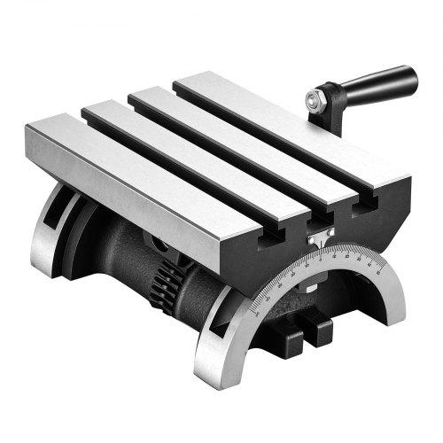VEVOR Rotary Table 178 x 127 mm Tilting Milling Table Heavy Duty Cast Iron, Robust & Durable, with 0-45 Degree Left & Right Adjustable