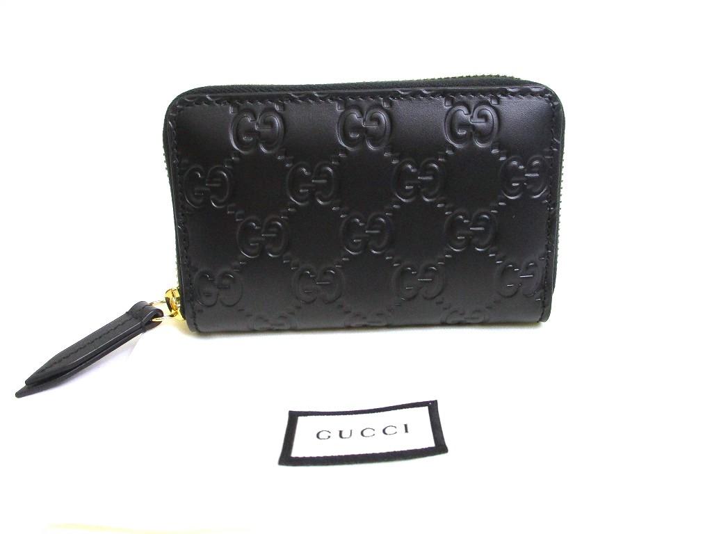 Authentic GUCCI Guccissima Black Leather Round Zip Coin Purse #a869  Refurbished
