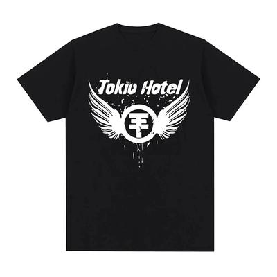 %100 Pamuklu Tişörtler Rock Grubu Tokio Otel Logolu Baskılı Tişört Unisex Moda Hip Hop Punk Gotik Tişört Büyük Boy Kısa Kollu Tişört
