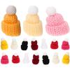 50Pcs Tiny Knitting Christmas Hats Mini Knit Caps DIY Craft Decoration Miniature Xmas Hat Accessories for Holiday Decor