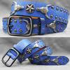 Original Punk Belt Men Women Skull Rivet Snake PU Leather Needle Buckle 105-125cm