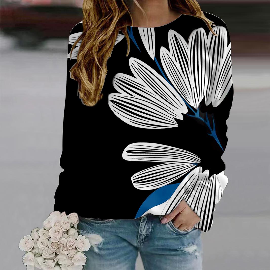 Осенняя женская мода с круглым вырезом и длинным рукавом — фото 3