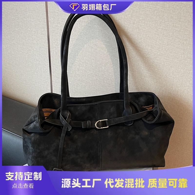 Retro Bag Women's Large-capacity New Autumn and Winter Casual Shoulder Underarm Bag Textured Commuter Tote Bag