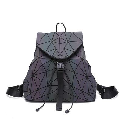 Luminous Women's Trendy Double Shoulder Backpack - Random Triangle Design, 2020 Winter Style