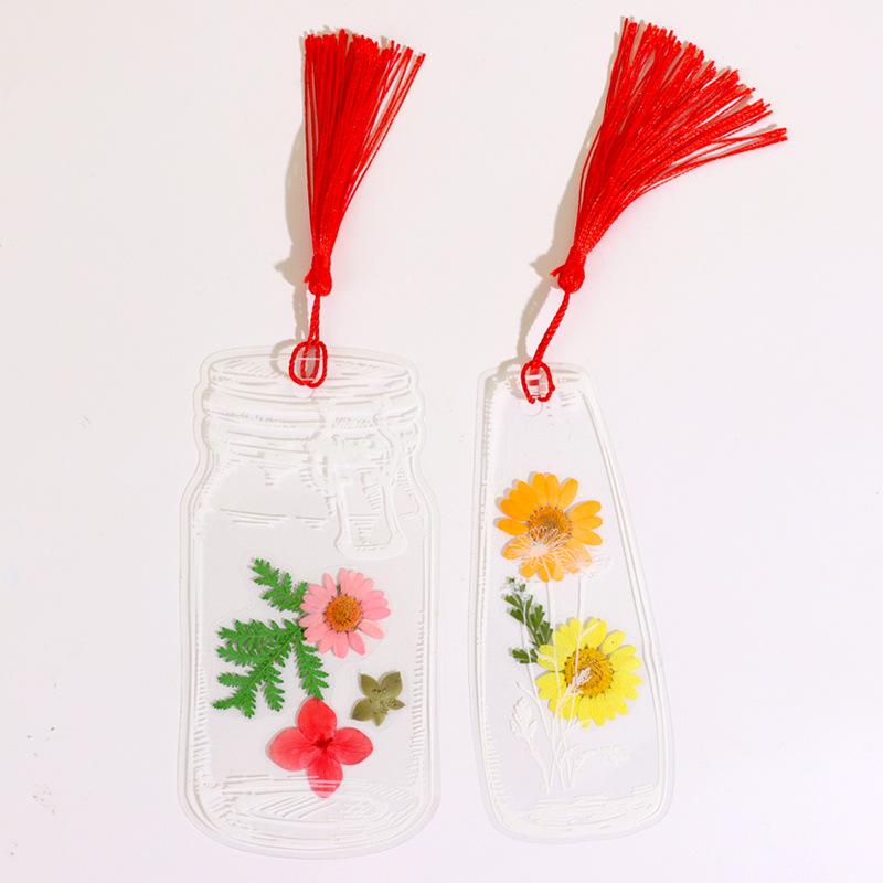 Handmade Transparent Bottle Embossing Film for Spring Plant Specimen Bookmarks