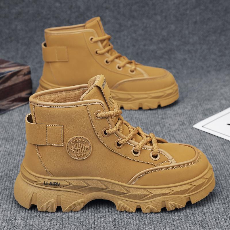 Autumn and winter new high-top shoes Martin leather boots tooling boots men's recreational locomotive boots labor insurance shoes men's