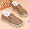 Women's Cotton Shoes, Winter Velvet Wear-resistant Moccasins, Waterproof and Warm Black Work Shoes