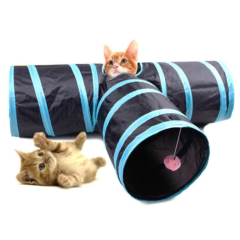 Three-Channel Rainbow Cat Tunnel: Foldable, Fun, and Durable Crawling Tube