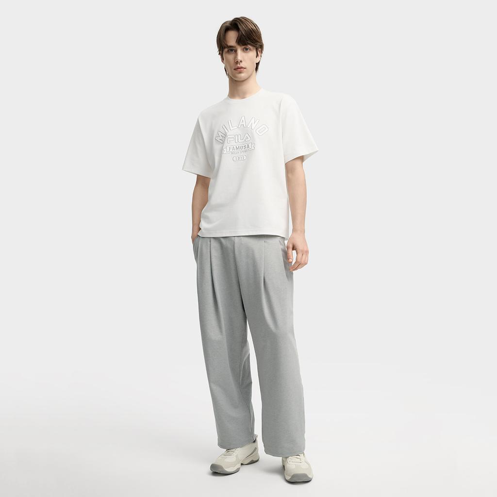 Fila Milano Series Fashion Casual Retro Basic Texture Skin-Friendly Simple Comfortable Versatile Knitted Sports Pants Men Bottoms F11M535601F-MG