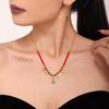 Ferris Wheel Enamel Christmas Zircon Tree Pendant Necklace - European & American Light Luxury Stainless Steel Jewelry