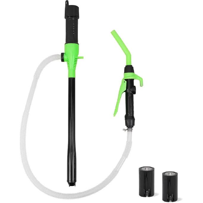 Portable Battery Powered Transfer Pump Motorcycle Car Gas Oil Pump With Flow Control Nozzle Liquid Gasoline Pump Filter Design