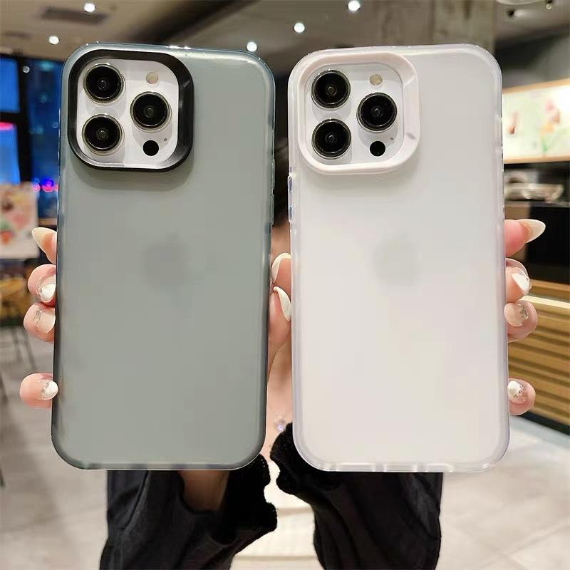 Applicable To IPhone15ProMax Matte Phone Case 16pro Solid Color Anti-fall Painting Material Apple 14