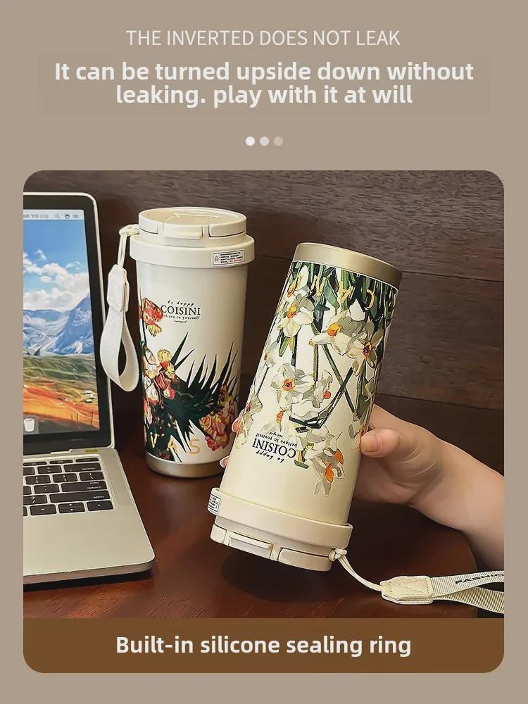 Leichter Luxus-Thermobecher mit Strohhalm für Mädchen – Ausgabe 2024: Stilvoller Reisebecher für Kaffee und Wasser, perfektes Geburtstagsgeschenk