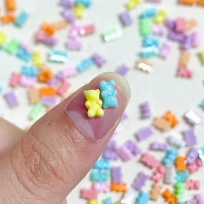 30 STK Mini Harz Bär Nail art Charms Liefert Kawaii Zubehör Teile Für Nägel Dekoration Maniküre Decor Material Mix Farbe