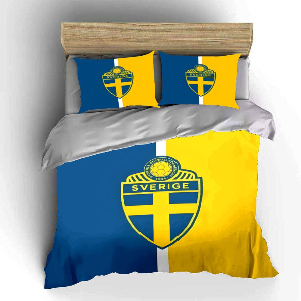 Blue-yellow Sweden Emblem. Bedding Sets Duvet Cover Sets Duvet Covers Pillowcases(1*Duvet Cover 2*Pillowcases Without Duvet Insert)