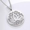Dawapara Lotus Flower of Life Necklace Stainless Steel Women Jewelry Buddhism Peace Symbol Yoga Meditation Amulet Pendant