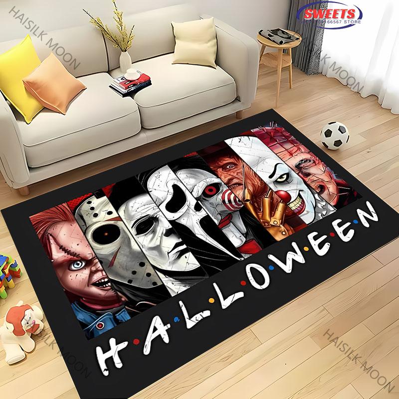 3D Halloween Horror Thriller Theme Carpet Living Room Bedroom Sofa Large Area Decorative Mat Soft Non-slip Four Seasons Rug Gift