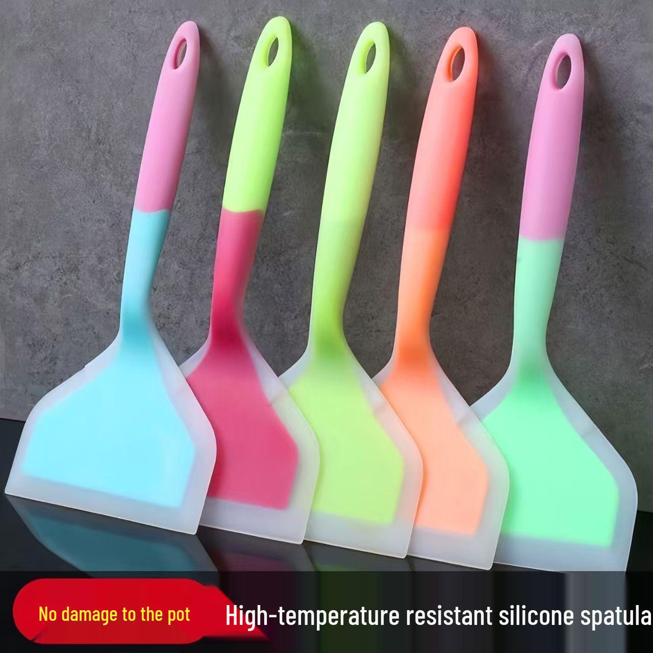 

Набор силиконовых лопаток для блинов с антипригарным покрытием и кистью для масла, термостойкий, подходит для тамагояки, безопасен для жарки, для домашнего использования Tamagoyaki Spatula - Random Color