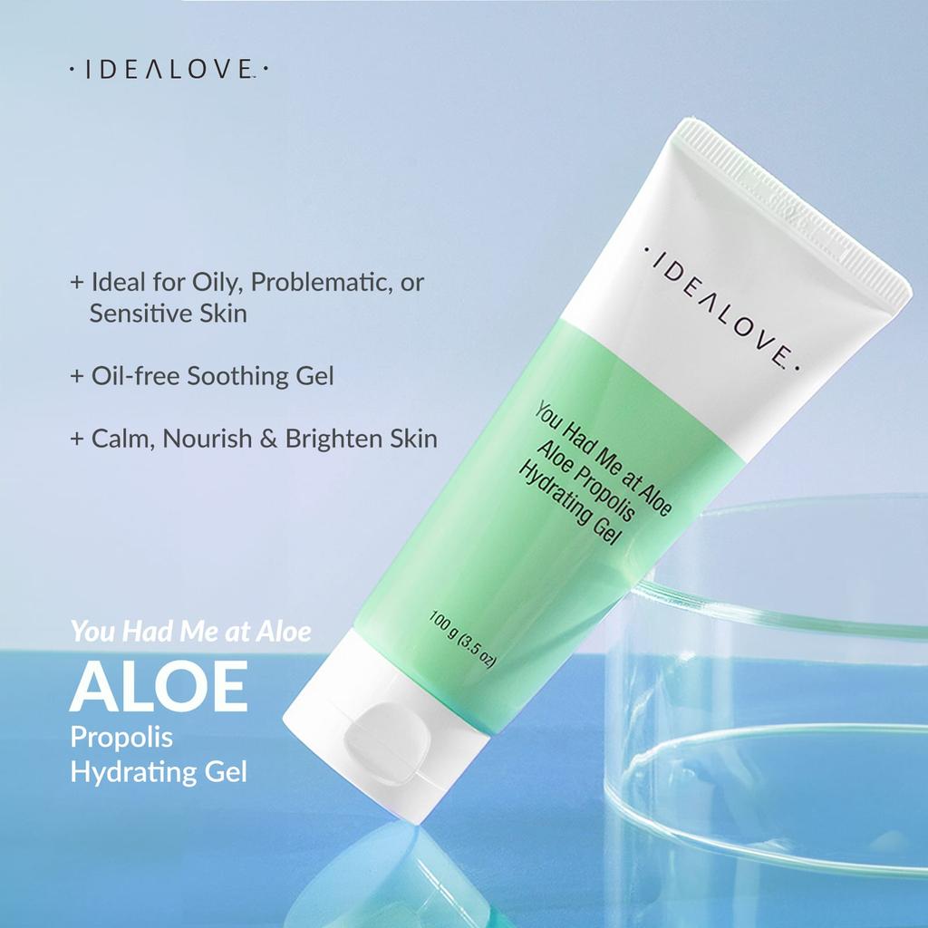Idealove Mi hai conquistato con Aloe, gel idratante all'aloe e propoli, 100 g (3,5 once)