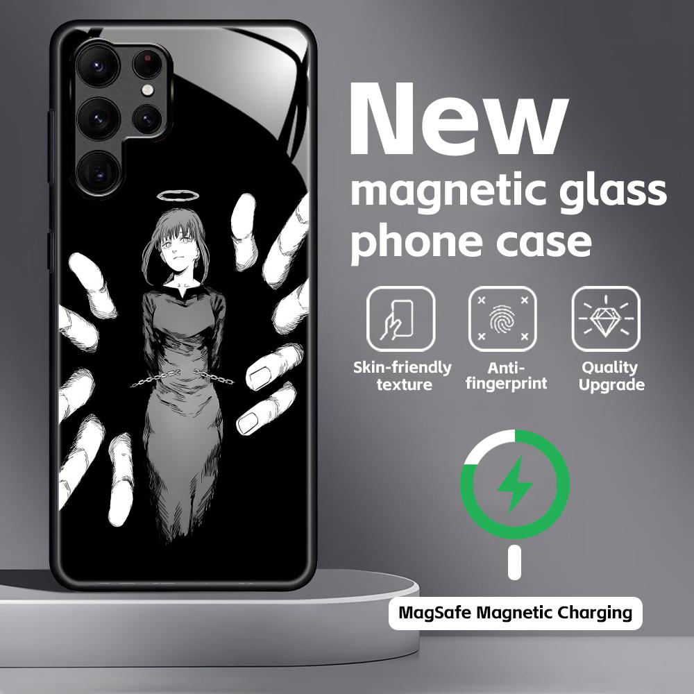 Anime Chainsaw Man  Phone Case For Samsung S25 S24 S23 S22 S21 S20 Plus Ultra Note20 Glass Magnetic Case