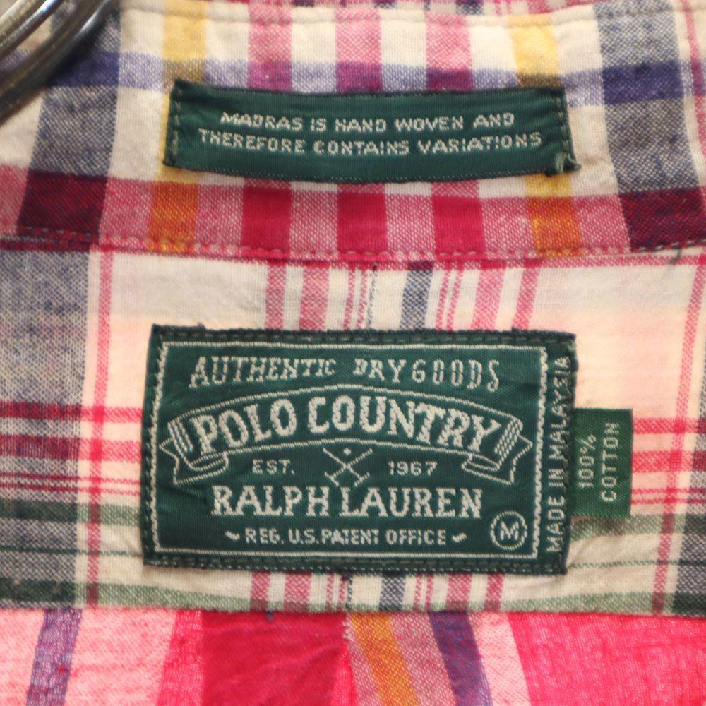 POLO COUNTRY 80s 90s Old Check Pattern Long sleeve Button down shirt Men's Used