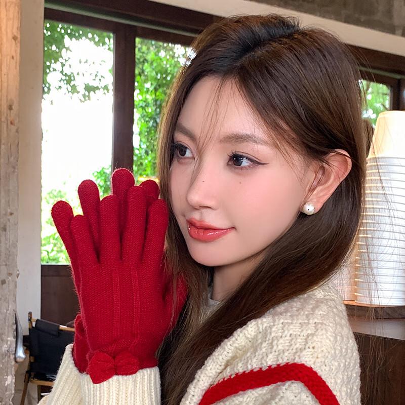 Winter Cute Bow-Knot Knitted Warm Gloves