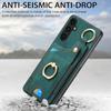 D6 For Samsung Galaxy A55 5G Case Card Holder Leather+TPU Phone Back Cover with Ring Kickstand