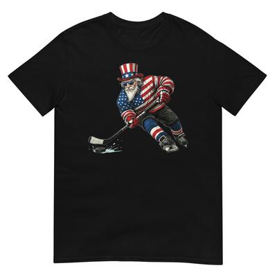 American Flag Patriotic Hockey 4th of July Boys Men Kids