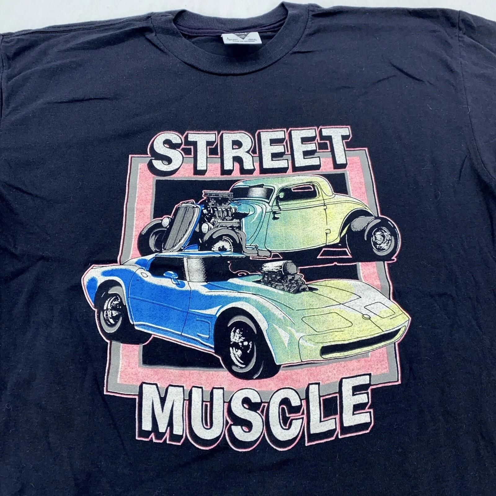 

vintage 90s STREET MUSCLE CAR HOT ROD T-Shirt MEDIUM/LARGE soft S